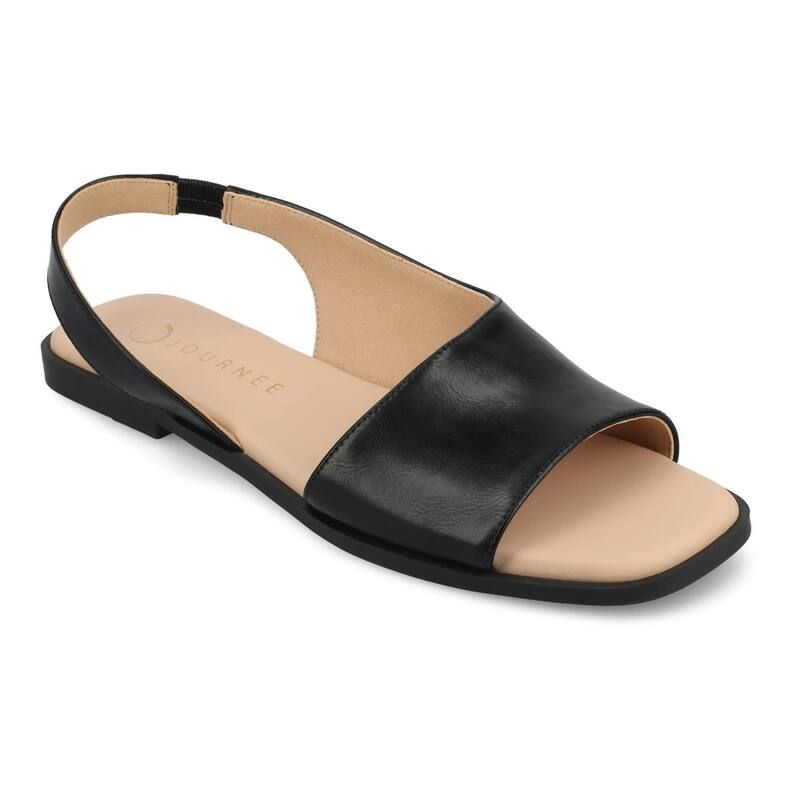ジュルネ コレクション レディース シューズ サンダル Journee Collection Brinsley Womens Tru Comfort Foam Croco Texture Sling Back Sandals Black Pu ブラック