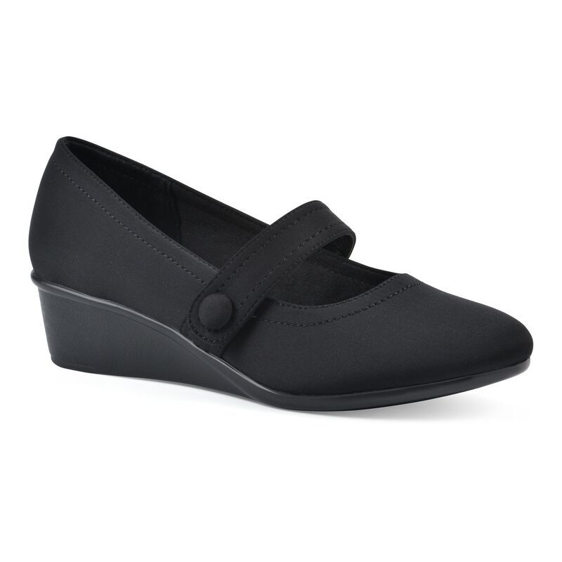 クリフバイホワイトマウンテン レディース シューズ サンダル Cliffs by White Mountain Brightly Womens Wedge Mary Jane Shoes Black Nylon ブラック