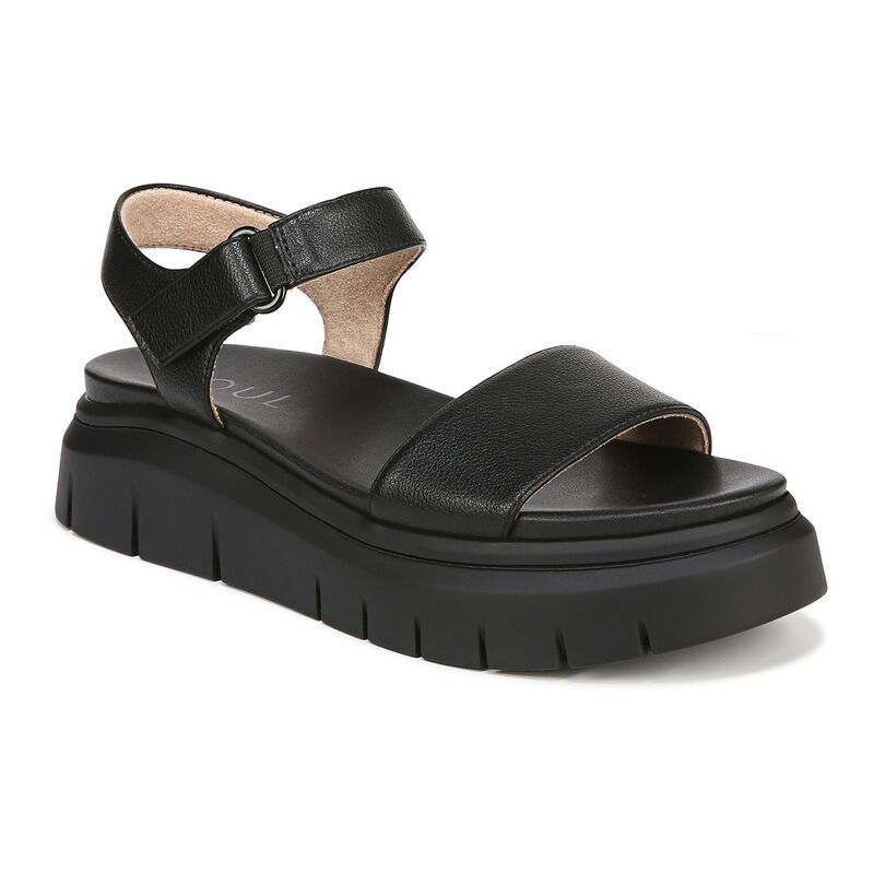 ソウルニュトライザー レディース シューズ サンダル プラットフォーム SOUL Naturalizer Poppi Womens Platform Sandals Black ブラック