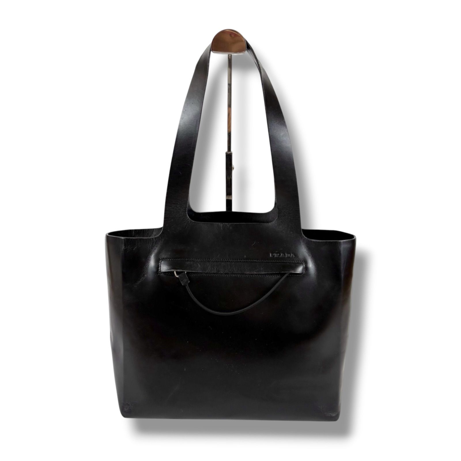 プラダ PRADA オールレザー ミニトートバッグ カーフレザー ブラック