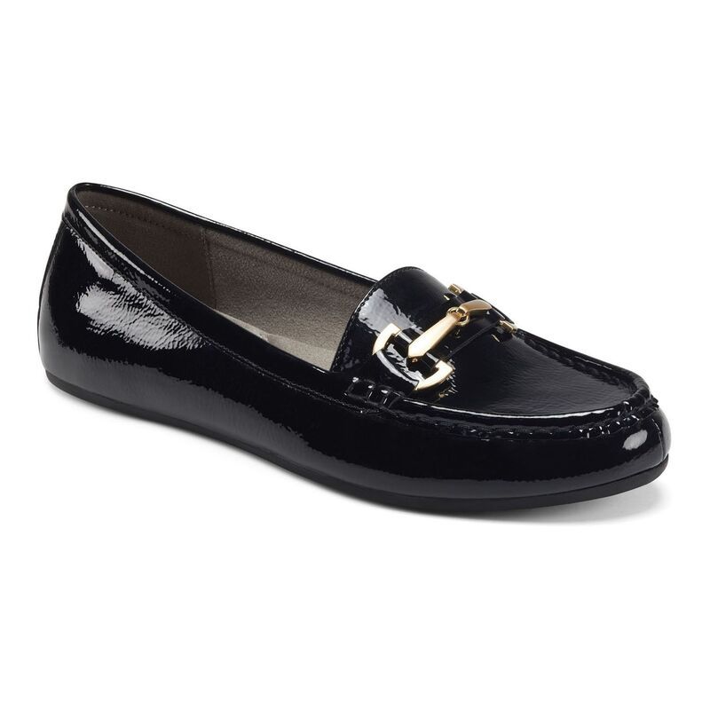 エアロソールズ レディース シューズ サンダル ローファー Aerosoles Day Drive Womens Casualoafers Black Patent ブラック