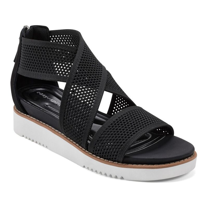イージースピリット レディース シューズ サンダル Easy Spirit Wander Womenstrap Wedge Sandals Black ブラック
