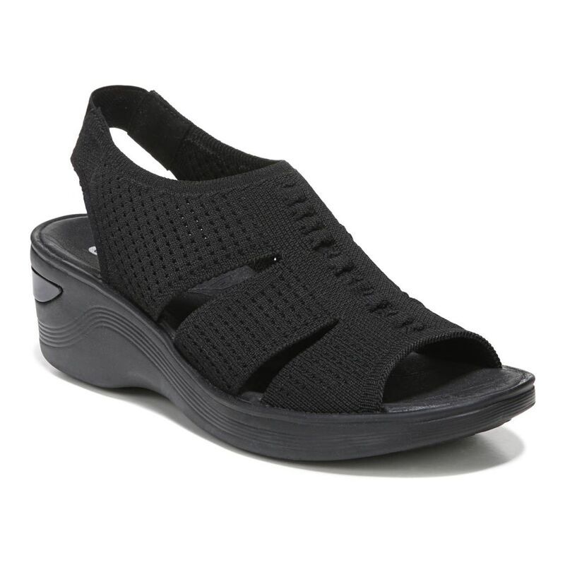 ビジーズ レディース シューズ サンダル Bzees Double Up Womenslingback Wedge Sandals Black ブラック