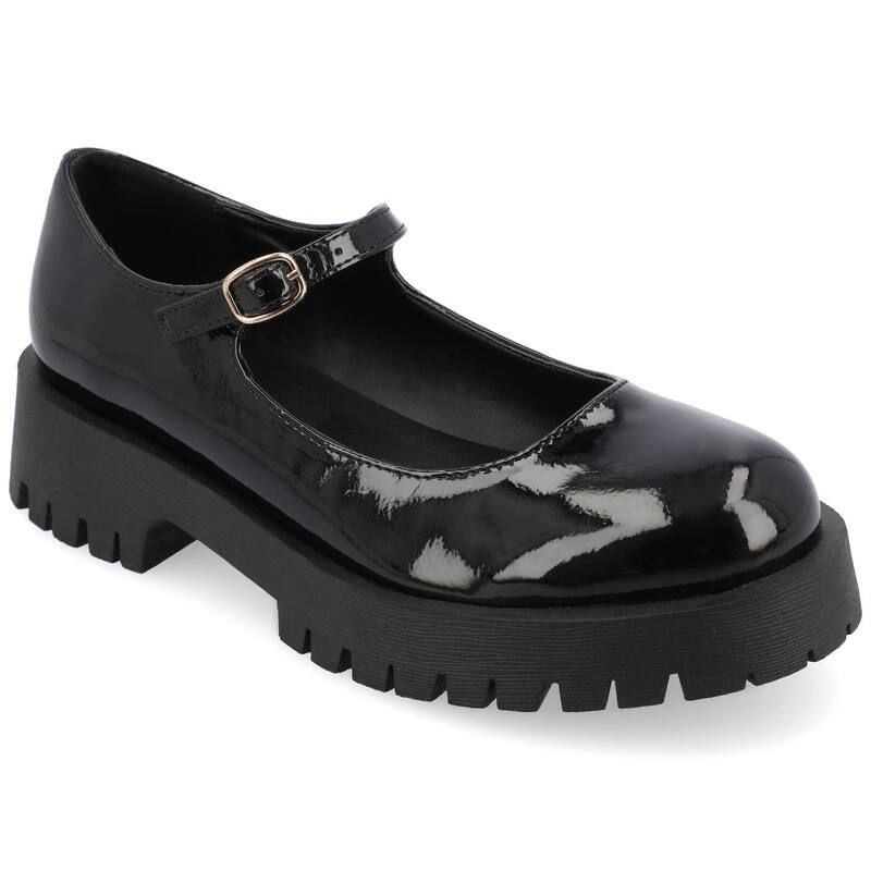 ジュルネ コレクション レディース シューズ サンダル Journee Collection Kamie Womens Mary Jane Shoes Patent Black ブラック