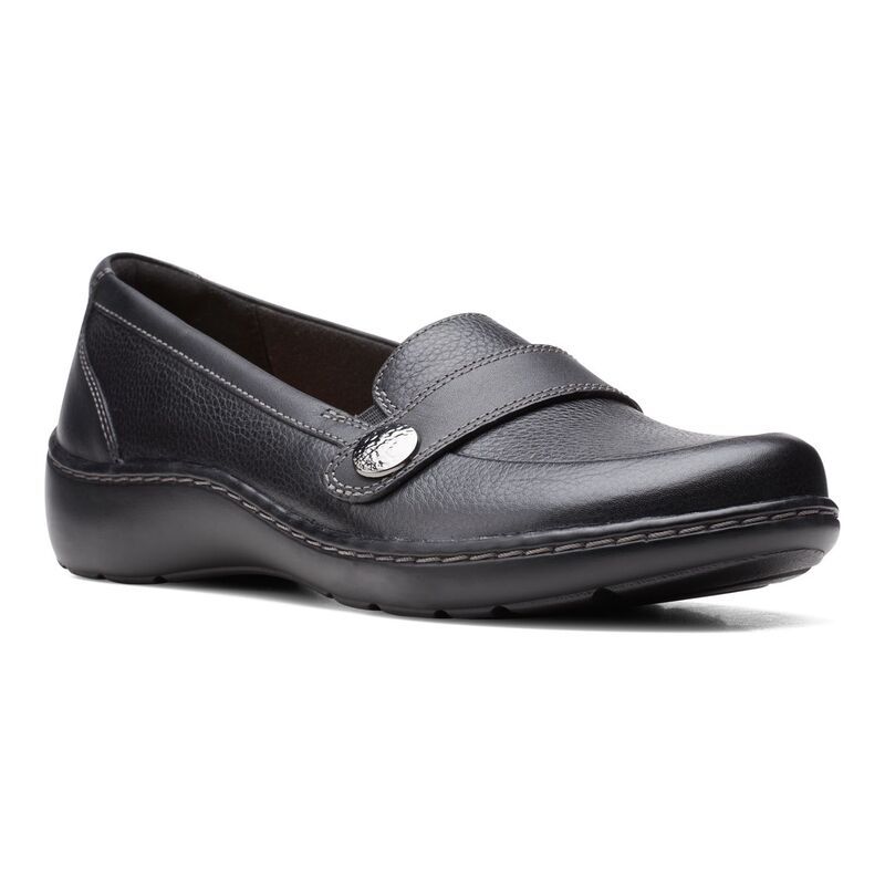 クラークス レディース シューズ サンダル ローファー ClarksR Cora Daisy Womens Loafers Black Tumbled ブラック