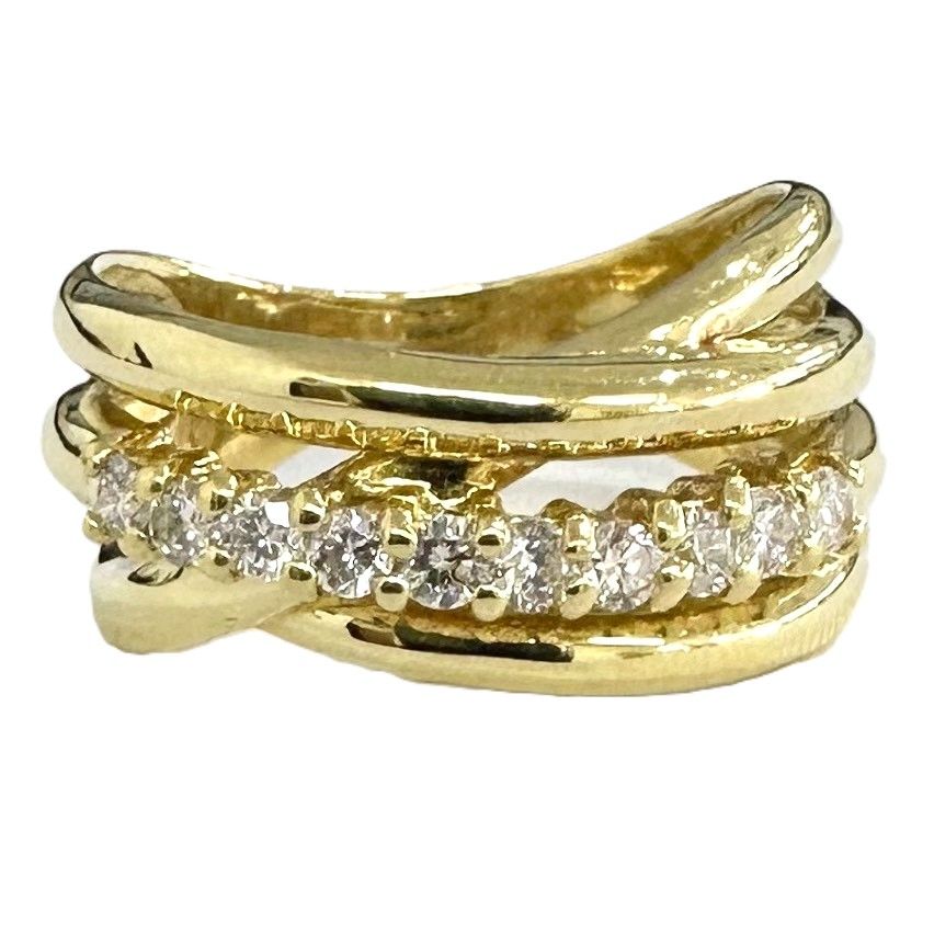 ♪K18　リング　イエローゴールド　D0.30ct　5.73ｇ　18金　GOLD