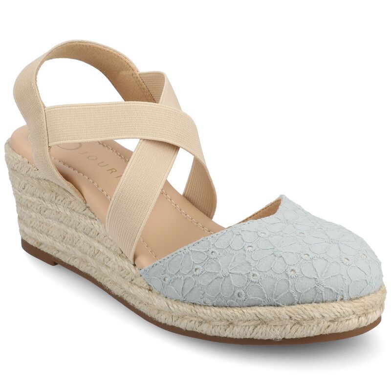 ジャーニー レディース シューズ サンダル プラットフォーム Journee Ashlee Womens Platform Espadrille Wedge Sandals Blue ブルー