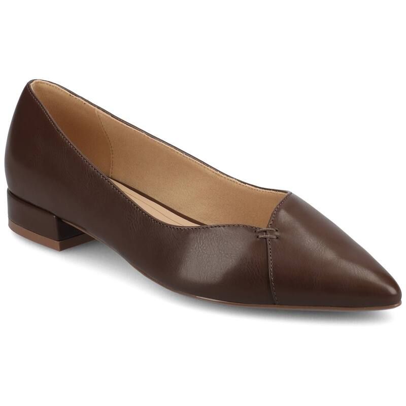 ジュルネ コレクション レディース シューズ サンダル ヒール Journee Collection Medium and Wide Width Carmin WomenslipOn Low Block Heel Dress Flats Chocolate チ