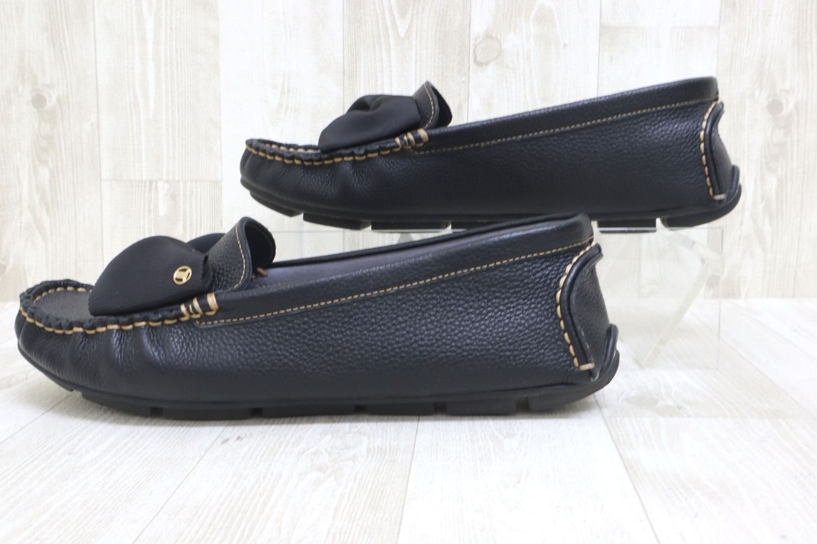 LANVIN en Blue ランバン オン　ブルー　23㎝　リボンモチーフソフトモカシン
