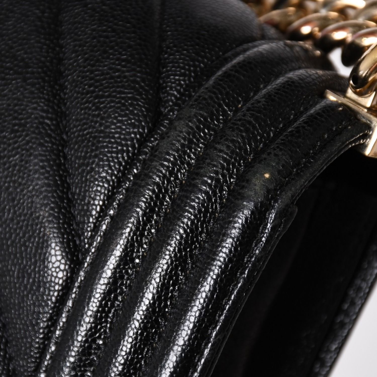 極美品 CHANEL シャネル ボーイシャネル チェーンショルダーバッグ V字 