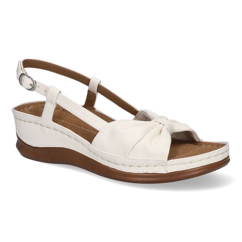 イージーストリート レディース シューズ サンダル Easy Street Jupiter Womenslingback Comfort Sandals White ホワイト
