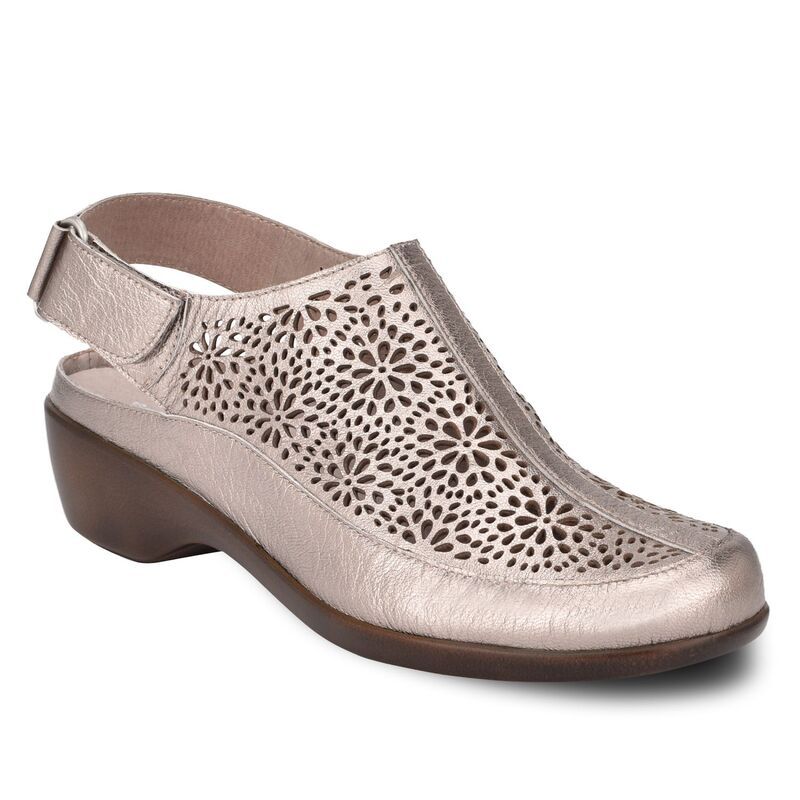 イージースピリット レディース シューズ サンダル レザー Easy Spirit Dawn Womens Perforated Leather Slingback Mules Bronze