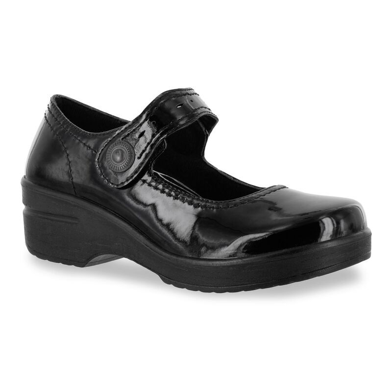 イージーストリート レディース シューズ サンダル Easy Works by Easy Street Letsee Womens Mary Jane Work Shoes Black Patent ブラック