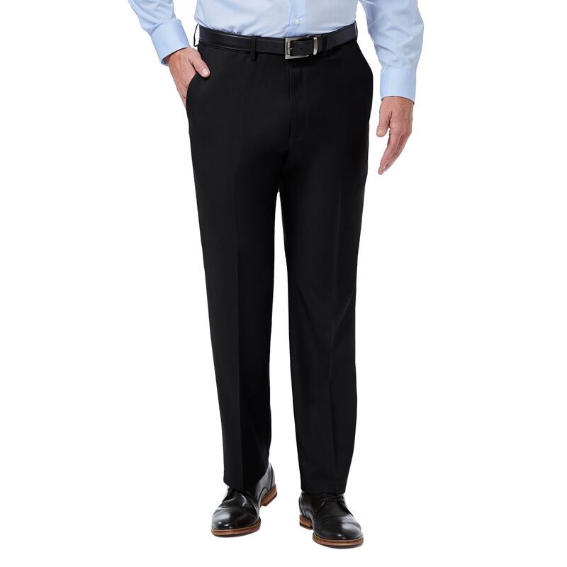 ハガー メンズ ボトムス カジュアルパンツ Men s HaggarR Premium Comfort ExpandableWaist ClassicFit Stretch FlatFront Dress Pants Black ブラック