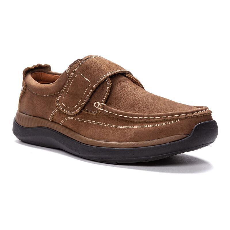 プロペット メンズ シューズ スリッポン・ローファー レザー Propet Porter Mens Leather Loafer Shoes Timber