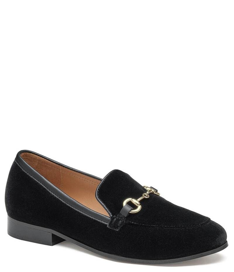 ジョンストンアンドマーフィー レディース シューズ オックスフォード ベルベット ローファー Johnston Murphy Ali Bit Velvet Loafers Black Velvet ブラック