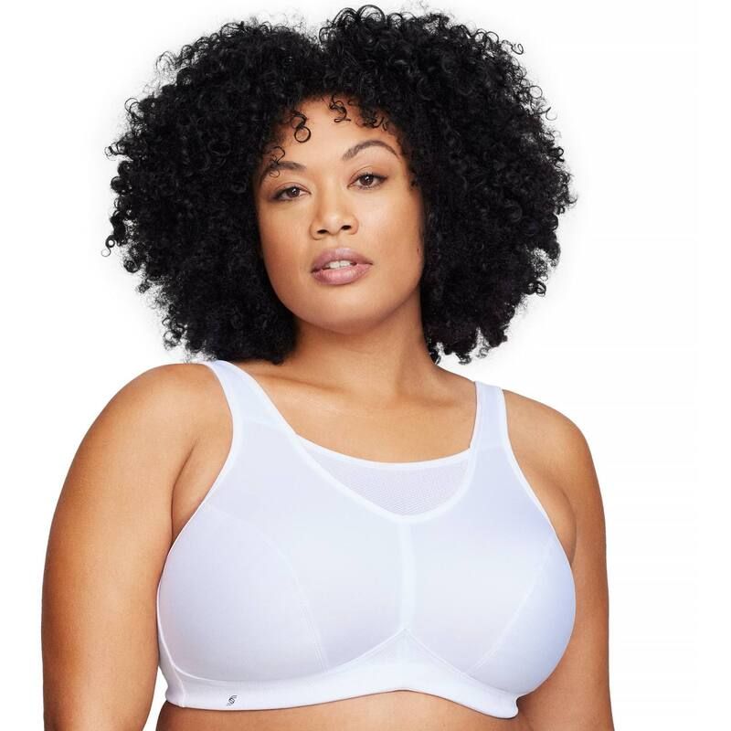 グラマライズ レディース アンダーウェア ブラジャー プラスサイズ Plusize Glamorise FullFigure NoBounce Camisole Wirelessports Bra 1066 White ホワイト