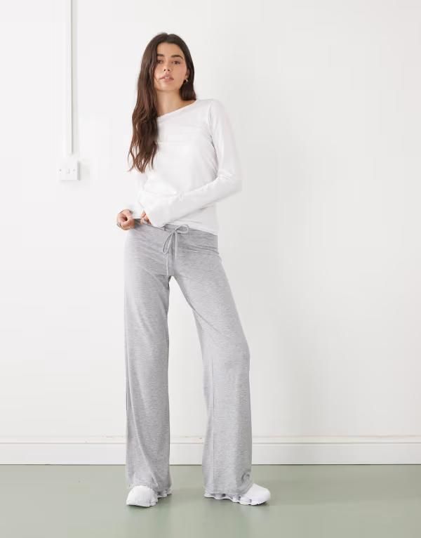コルージョン レディース ボトムス カジュアルパンツ ローライズ COLLUSION low rise yoga pant heather Gray Heather グレー