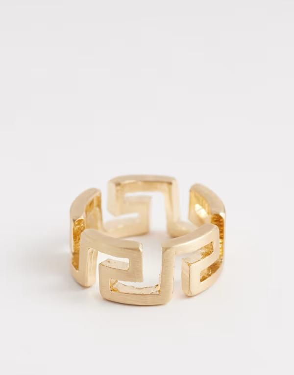 エイソス メンズ アクセサリー リング ASOS DESIGN open greek wave pattern ringOLD ゴールド