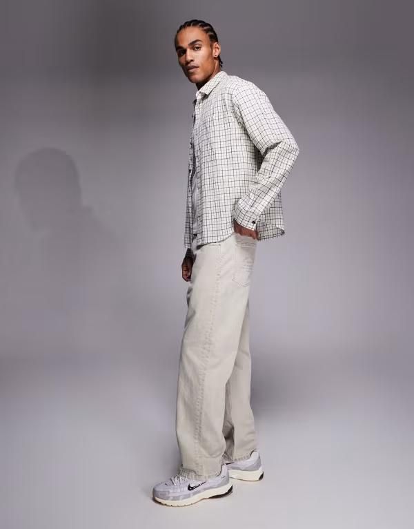リバーアイランド メンズ ボトムス デニムパンツ ジーンズ River Island loose fit jeans in light stoneUTRAL ストーン リバーアイランド メンズ ボトムス デニムパンツ ジーンズ River Island loose fit jeans in light stoneUTRAL ストーン