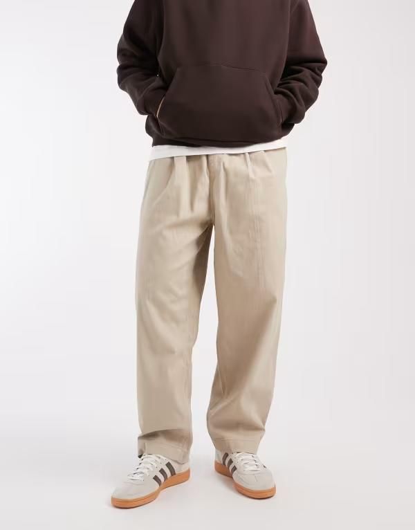 ジャック アンド ジョーンズ メンズ ボトムス カジュアルパンツ Jack Jones barrel fit drawstring chinostring ベージュ