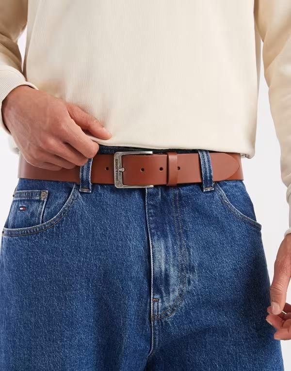 ジャック アンド ジョーンズ メンズ アクセサリー ベルト レザー Jack Jones leather belt in tan Cognac タン