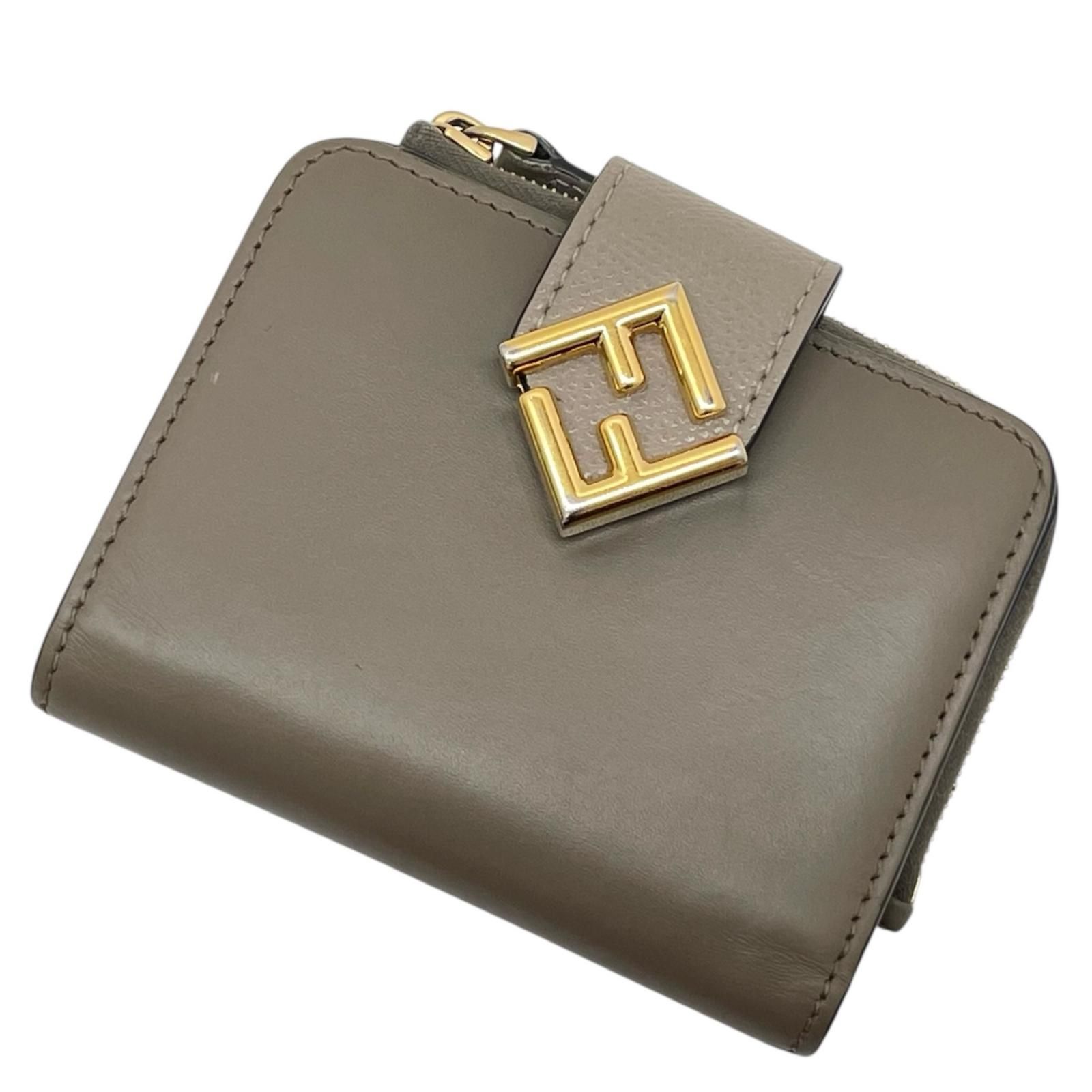FENDI | フェンディ FFダイヤモンド 二つ折り財布 8M0490 グレー【尾張 