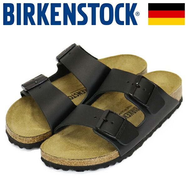 BIRKENSTOCK (ビルケンシュトック) 0051193 ARIZONA アリゾナ ナチュラルレザーサンダル BLACK ナロー BI512 ナロー 37-約24.0cm