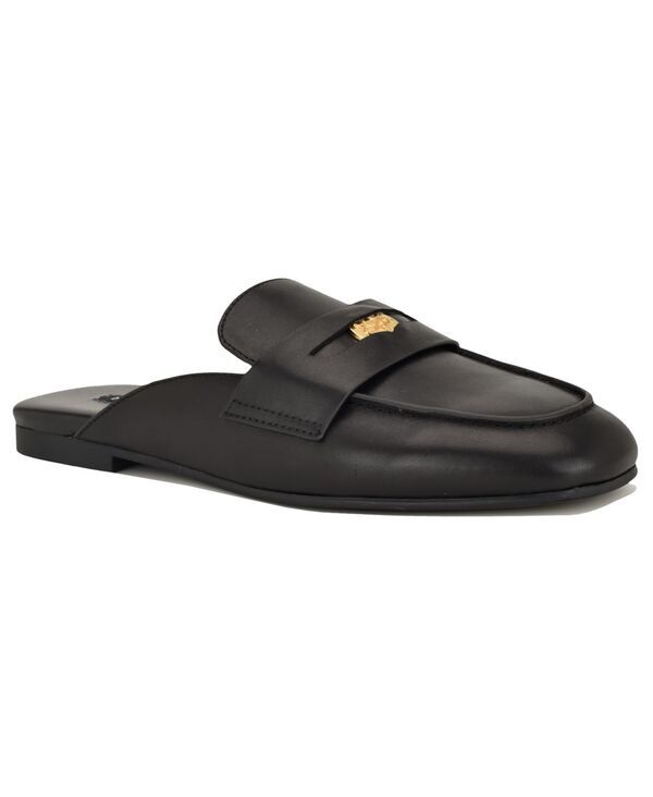 ナインウェスト レディース シューズ スリッポン・ローファー Nine West Womens Evans Penny Loafer Flat SlipOn Mules Black Leather ブラック