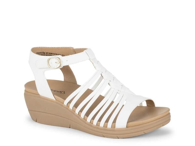 ベアトラップス レディース シューズ サンダル Baretraps Enara Wedge Sandal White ホワイト