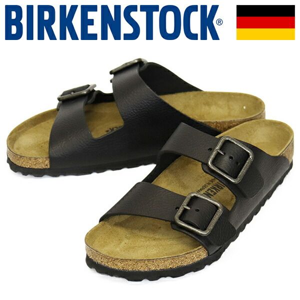 BIRKENSTOCK (ビルケンシュトック) 1030675 ARIZONA WB アリゾナ ワイヤーバックル ナチュラルレザーサンダル VINTAGE WOOD BLACK レギュラー BI556 レギュラー 43-約28.0cm