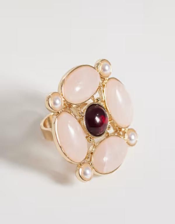 リクレイム ヴィンテージ レディース アクセサリー リング Reclaimed Vintage set stone statement ring tone Multi マルチカラー
