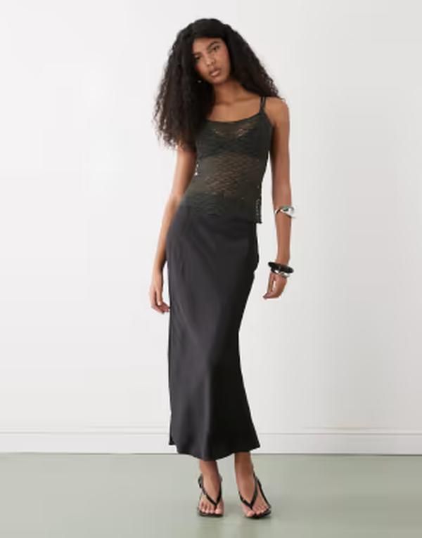 ウィークデイ レディース トップス Tシャツ レース Weekday lace triangle tank top Gray グレー