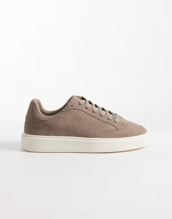 エイソス メンズ シューズ スニーカー レース ASOS DESIGN lace up sneakers in taupe with white soles Taupe トープ