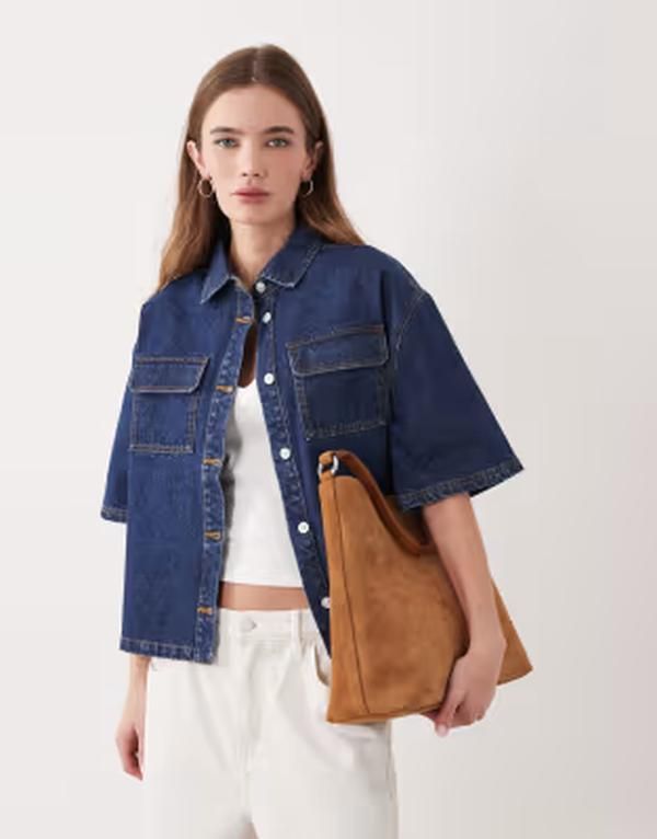 ミスセルフフリッジ レディース トップス シャツ デニム Misselfridge denim boxy shirt indigo wash Indigo wash インディゴ