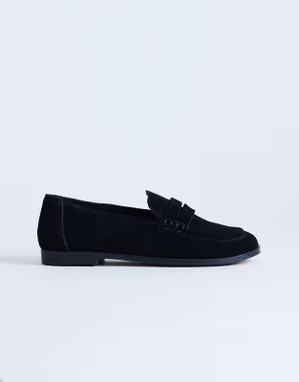 トップショップ レディース シューズ スリッポン・ローファー スエード レザー Topshop Charlie realeather flat loafersuede Black suede ブラック