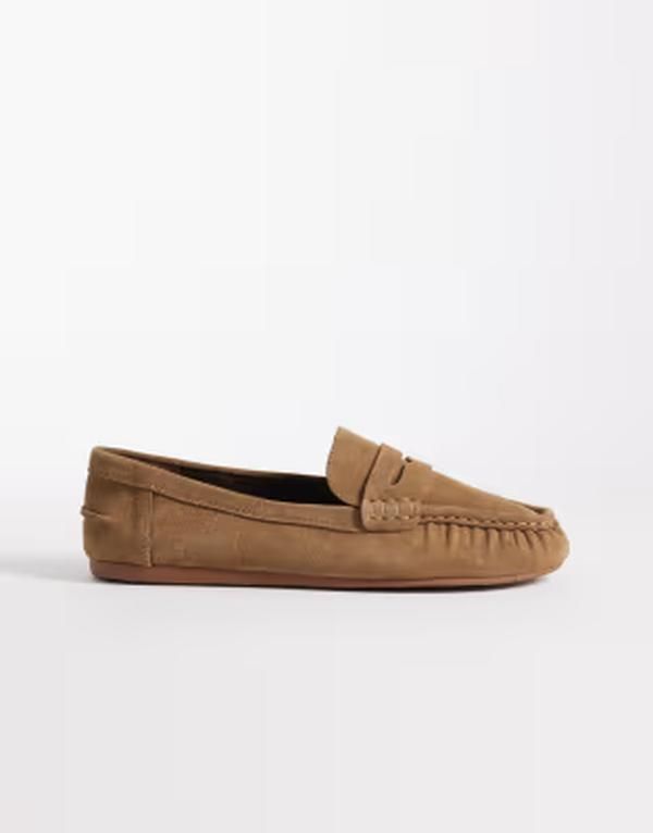 マンゴ レディース シューズ スリッポン・ローファー スエード Mango 100 suede loafers BROWN ブラウン
