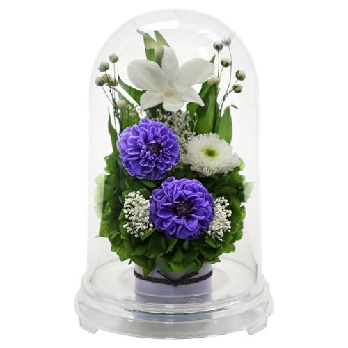 アートフォーシーズン ● お供え花プリザーブドフラワー 仏花 供花 初七日 四十九日 新盆 お盆 お彼岸 (リラ・クリア台座)e