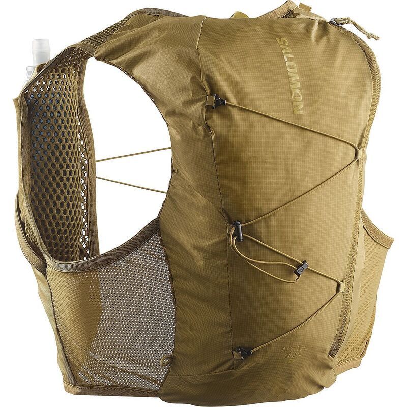 サロモン メンズ バッグ バックパック・リュックサック ベスト Salomon Active Skin 8L Hydration Vest Set Brilliant OliveWillow オリーブ