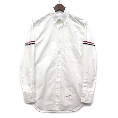 トムブラウン THOM BROWNE オックスフォード トリコロール クラシック ボタンダウン シャツ 長袖 ホワイト 白 1