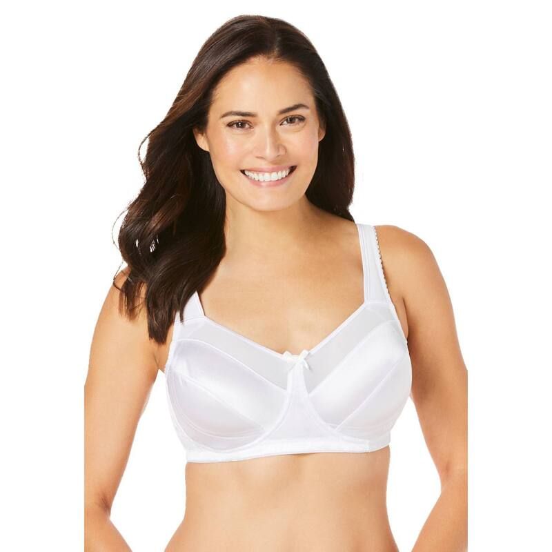 コンフォート チョイス レディース アンダーウェア ブラジャー プラスサイズ Comfort Choice Womens Plusizexclusive Patented Side Wire Bra White ホワイト