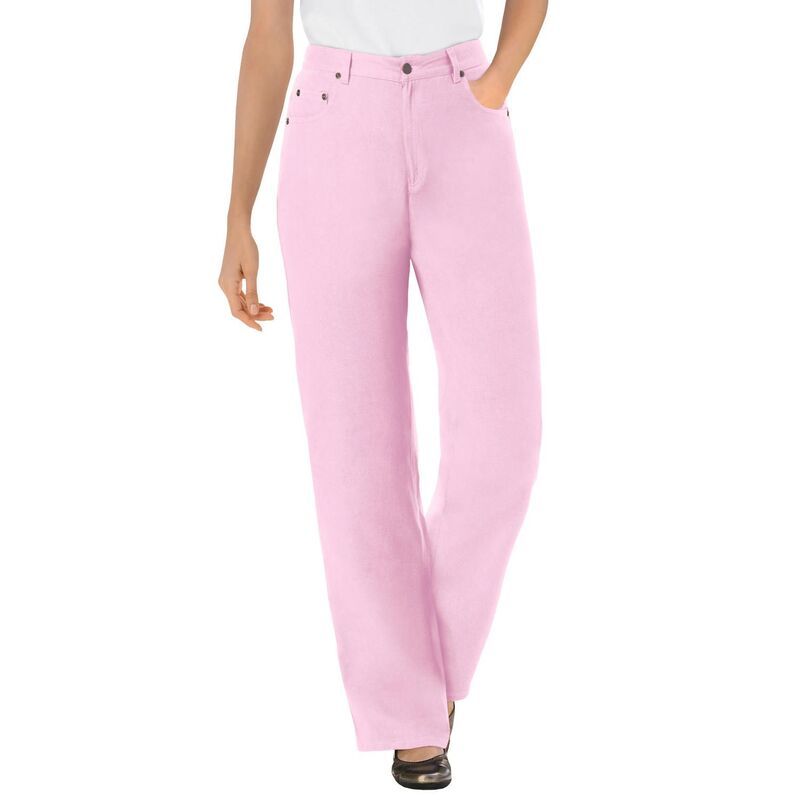 ウーマン ウィズイン レディース ボトムス デニムパンツ プラスサイズ コットン ジーンズ Woman Within Plusize Perfect Relaxed AllCotton Denim FivePocket Jeans Pink ピンク