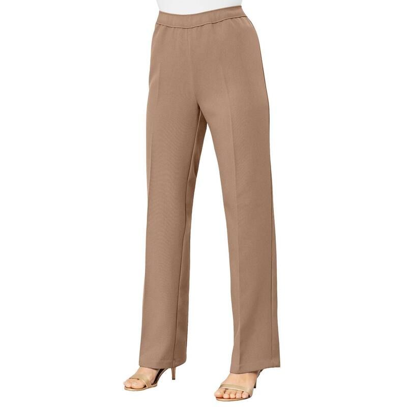 ロアマンズ レディース ボトムス カジュアルパンツ ワイドレッグ プラスサイズ プチ Roamans Womens Plusize Petite Plusize Wide Leg Bend Over Pant Brown Sugar ブラウン
