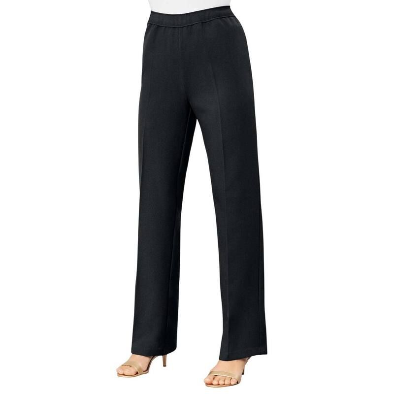 ロアマンズ レディース ボトムス カジュアルパンツ ワイドレッグ プラスサイズ プチ Roamans Womens Plusize Petite Plusize Wide Leg Bend Over Pant Black ブラック