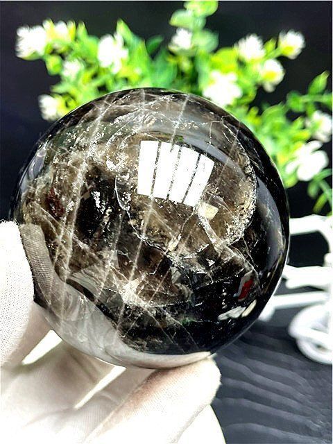 AAA級【魔除け】◇天然モリオン(黒水晶）丸玉B91C1/48C21C - メルカリ