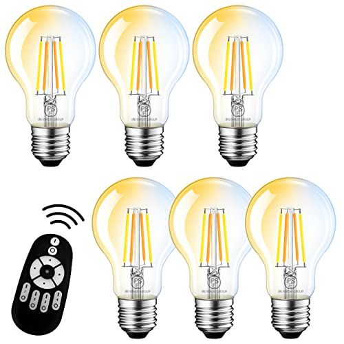 【新品】LED電球 フィラメント電球 60W形相当 E26口金 LED電球 806LM 調光 調色 リモコン付き LEDランプ 消費電力6W クリアタイプ レトロ 雰囲気 遠隔操作 昼光色 昼白色 電球色 常夜灯 広配光タイプ 省エネ 雰囲気 a54704f3