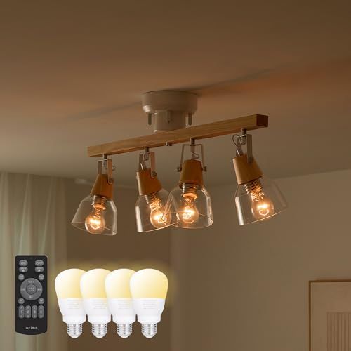 【新品】シーリングライト 照明器具 天井照明 間接照明 電気 LED 北欧 おしゃれ かわいい E26 ガラス 天然木 寝室 廊下 階段 玄関 食卓用 調光調色 リモコン式電球購入可能 nebula（ナチュラル/40w相当リモコン式LED電球 55dece47