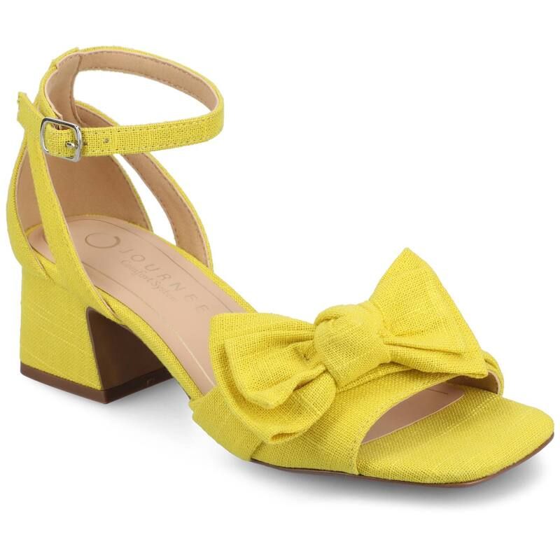 ジャーニー レディース シューズ サンダル ヒール Journee Womens Zevi Block Heel Bow Accent Dressandals Mango