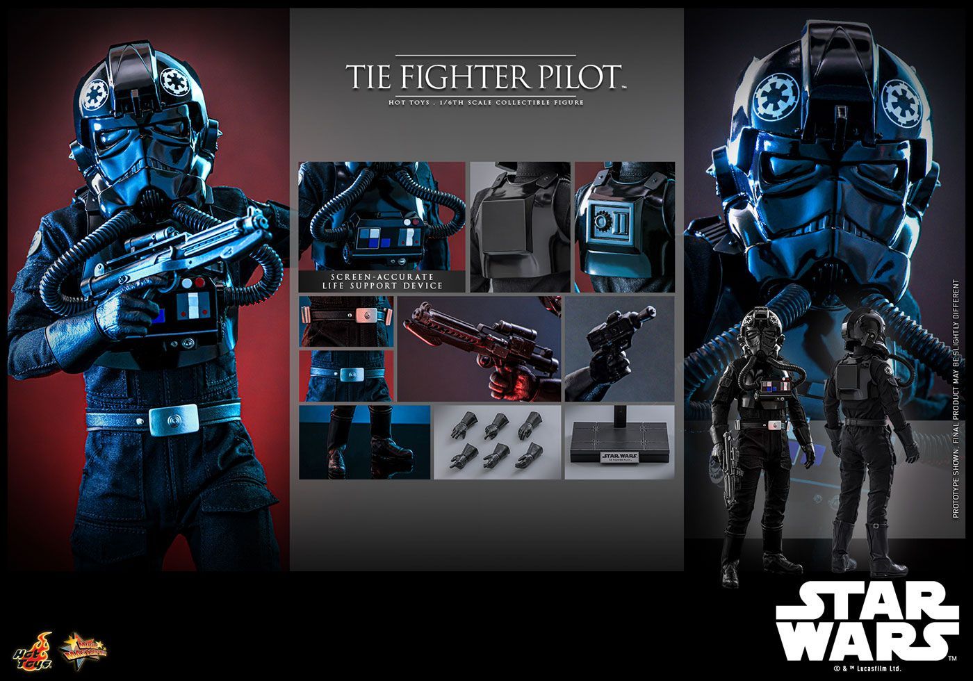 ホットトイズ ムービー・マスターピース スター・ウォーズ エピソード4/ 新たなる希望 1/6スケールフィギュア タイ・ファイター・パイロット MMS789