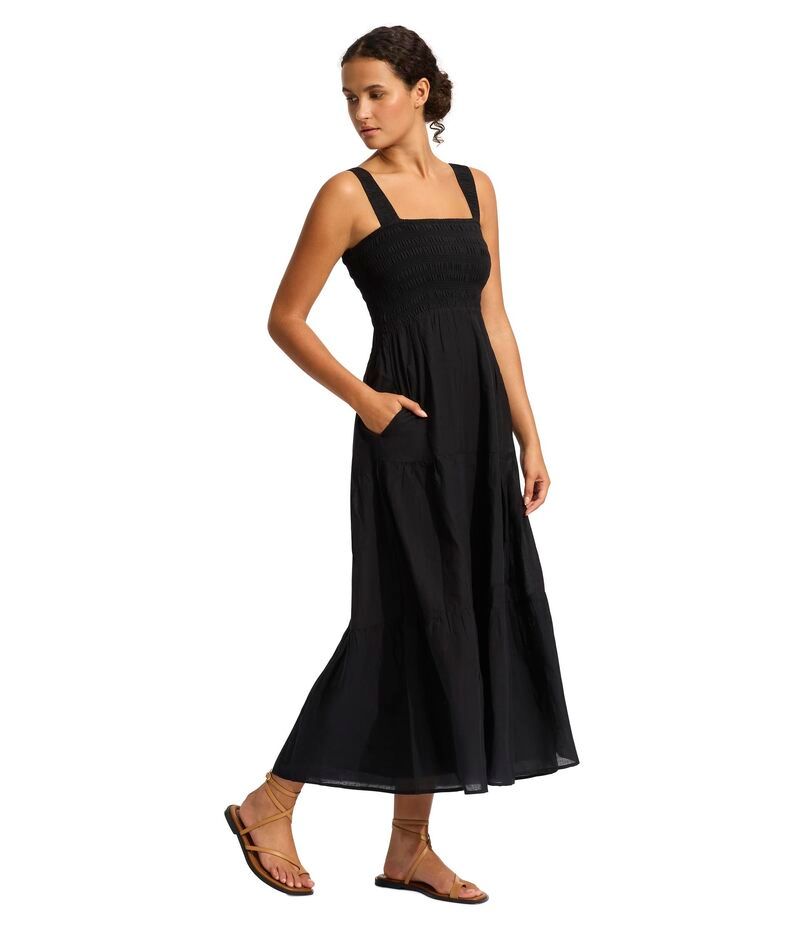 シーフォリー レディース トップス ワンピース ミディ Seafolly Beach Edit Faithful Midi Dress Black ブラック 21,520円